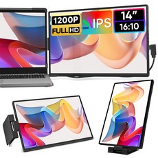 Dopesplay 노트북 화면 익스텐더 14 인치 FHD 1200P IPS 외장 휴대용 모니터 플러그 플레이 세트 14-17, 1개, 01 single screen