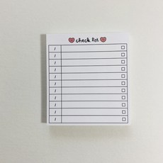 [바보사랑]하트뿅뿅 체크리스트 비점착떡메모지