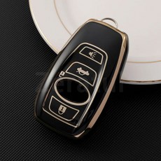 TPU 자동차 키 케이스 커버 쉘 스바루 XV SV 포레스터 BRZ 2019 아웃백 5 레거시 임프레자 크로스스트렉 WRX STI 3/4 버튼, 4button black GLD, 1개