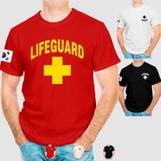 라이프가드 티셔츠 LIFEGUARD 수상안전요원 인명구원 티 20수 면