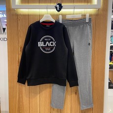 블랙야크키즈 BKU테라맨투맨세트 블랙 상하세트 봄가을필수템 환절기상하복 간절기상하복 저지세트 트레이닝복 츄리닝세트 단체복 트레이닝세트
