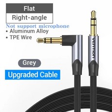 DAC 헤드폰앰프 휴대용 블루투스 Vention-잭 3.5 Aux 케이블 남성-남성 3.5mm 잭 HiFi 오디오 기타 자동차 마이크 스피커 케이블 코드, [03] BAN-flat, [04] 2m, 6.BAN-flat - 2m - ifizen