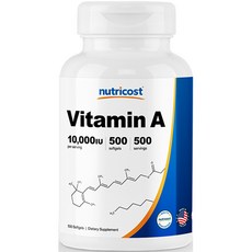 뉴트리코스트 비타민 A 10 000IU 캡슐 500캡슐 1서빙 10 000 IU 500회분 Vitamin A Softgel [500 SFG], 500정, 1개