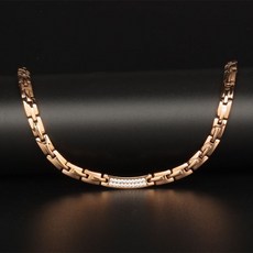 게르마늄목걸이 티타늄 자성 목걸이 남성 여성용 파우더 남성용, 로즈골드 50cm, 1개