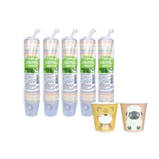 이지앤 동물 종이컵 184ml x 50종 세트, 50개입, 5개