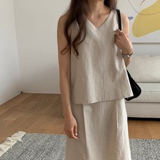린넨민소매블라우스