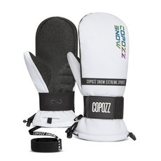 보드장갑 COPOZZ-Kevlar 전문 겨울 보온 장갑 남성용 두꺼운 장갑-30 도 스키 방수 스노우 모빌, [01] S, [02] White