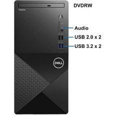 Dell Vostro 3910 타워 데스크톱 컴퓨터 Intel Core i712700K 64GB RAM 2TB NVMe SSD Nvidia Quadro K1200 4GB 그래픽 - i712700k