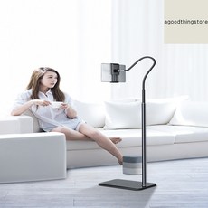 agtstore 스마트폰 휴대용 침대 거치대 솔라 휴대폰 핸드폰 홀더 탄소강 만능샷 항공샷 누워서폰 거치, 1개, 검정
