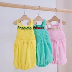 페시얌 후르츠몸빼 여름 나시 올인원 중형견옷 S-2XL 강아지옷, 그린