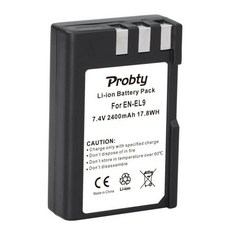 Probty 2400mAh EN-EL9 EN EL9 EN-EL9a EL9a 리튬 이온 디지털 카메라 배터리 AKKU 니콘 D40 D60 D40X D5000 D3000, 1개 - 니콘d60