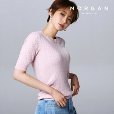 [24SS 최신상] MORGAN 뉴 케이블 반팔 니트 4종