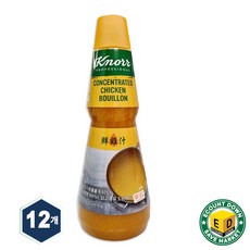 크노르 농축 닭고기 치킨 부용 액상 치킨스톡, 1kg, 12개