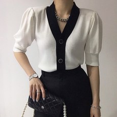 여성반팔가디건