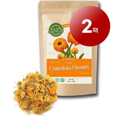 EAT WELL PREMIUM FOODS 100% 순수 오가닉 잘 말린 카렌둘라 메리골드 금송화 꽃 허브티 Dried marigold calendula flowers 114g 1팩, 2팩