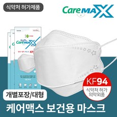 케어맥스 KF94 마스크 개별포장 비말차단 마스크 덴탈 국내인증, 50매
