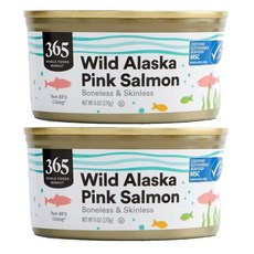 365 Whole Foods Market Wild Alaskan Pink Salmon 홀푸드마켓 야생 알래스카 핑크 연어, 2개, 170g