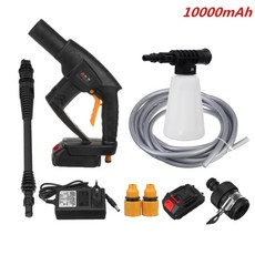 자동차 셀프 세차용품 손세차 20000mAh 21V 무선 고압 세탁기 충전식 리튬 배터리 자동 스프레이 워터 청소 건 핸드 헬드 클리너, 10000mAh