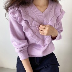 랄라 소프트 프릴 니트