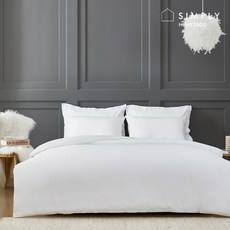 [슈퍼HOT][simply home] 심플리홈 프리미엄 호텔침구 광폭순면100% 100수 이불커버 세트 Q (이불커버+베개커버2)