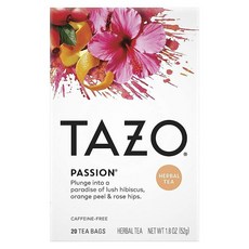 TAZO Passion 허브 티백 20개, 20 Count (Pack of 1), 20개입, 2.6g, 1개