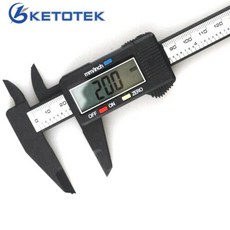 디지털 버니어 캘리퍼스 150mm 6 인치 LCD 디스플레이 블랙 카본 파이버 마이크로미터 0.1mm 디지털 캘리퍼스 마이크로메트로 파키메트로 캘리퍼스 마이크로미터 마이크로미터, 단일옵션, 1개