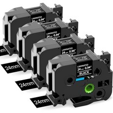 브라더 P터치용 라벨 테이프 교체용 라벨라이프 TZe-251 24mm 0.94 P터치 PT-D600 PT-D610BT PT-P710BT 메이커용 라미네이트 화이트 TZe251, 24mm 0.94 inch, White on Black
