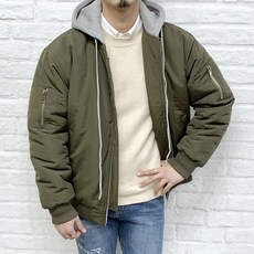 VANZ 남자 겨울 오버핏 패딩 후드 항공점퍼 2color