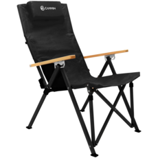캠민 각도조절 캠핑 폴딩 경량 접이식 감성 롱 릴렉스 우드 체어 의자 휴대용, 블랙(의자+베개), 1세트