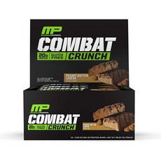 MusclePharm Combat 머슬팜 컴뱃 글루텐프리 크런치 프로틴바 피넛버터 러버스 2.22oz(63g) 12개입, 12개, 63g