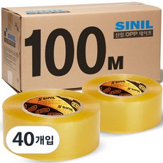 SINILTAPE 투명 박스테이프 100M 40개 세트