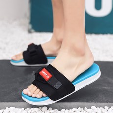 슬리퍼 남자 여름 패션 일자형 슬리퍼 남성 비치슈즈 플랫 슬리퍼 중딩 남학생, 41-255, 브랜디, 1개