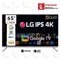 더함 스마트 65 QLED IPS 60Hz 구글 홈TV (NA651QLED) LG IPS패널 퀀텀닷 2024년형 스마트TV, 상하 브라켓 벽걸이설치