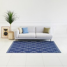 [JAJU/자주] 먼지 없는 벨기에 발타 러그_160cmX230cm_PATTERN_네이비