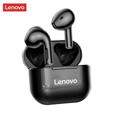 Lenovo LP40 TWS 무선 이어폰 블루투스 5.0 듀얼 스테레오 노이즈 감소 베이스 터치 컨트롤 롱 스탠바이, Black