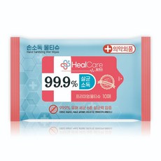 소확행몰 헬케어 프리미엄 손소독티슈 휴대용 소독용 물티슈 10매 손세정제, 1개