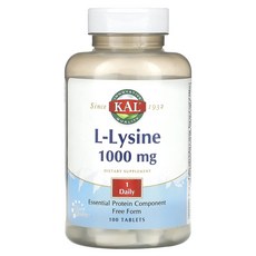 KAL l-라이신 1000mg 100정, 4개