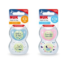 누크 NEW 지니어스 노리개젖꼭지 S1 2p 세트, 0~6개월, 핑크, 1세트