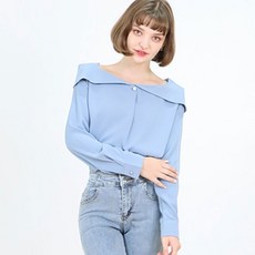 페이퍼먼츠 진주 펄 쉬폰 숄 카라 루즈 블라우스 13154