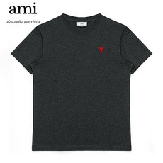 [AMI 아미] 20FW H20HJ108 723 055 스몰 하트 로고 반팔 티셔츠 그레이