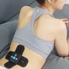  프로바이브 EMS 크로스형 저주파 마사지기 온열 안마기 등 근육 허리 통증, 젤패드 1개 