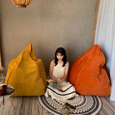 빈백 낸시＋머스타드 천연벨벳 1인용쇼파 디자인소파 감성 가구 카페 펜션 휴게실