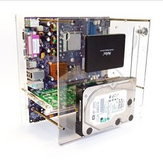 DIY 마더 보드 MATX ITX 범용 단순 브래킷 다층 스택 투명 섀시 더블 수 그래픽 2 하드 드라이브