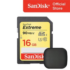 샌디스크 익스트림 SD카드 카메라 메모리 / 메모리 보관 케이스, 16GB