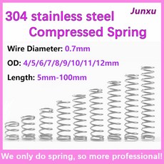 판스프링 토션스프링 스틸 11mm 12mm 5mm 스테인레스 마이크로 OD 7mm 20PCs/로트 100mm 10 8mm 0 6mm 10mm 길이 소형 4mm 압축 9mm, 0.7mm, 60mm 10pcs, 10개