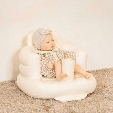 휴대용 아기 튜브 의자 목받침 아기 목욕 샤워 의자 아기범보의자 소프트의자아기의자, 크림스프링