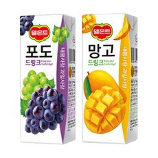 델몬트 드링크 190ml 망고x24팩+포도x24팩, 48개