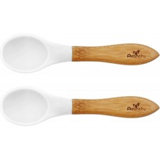 아반치 대나무 아기 수저 - 대나무와 실리콘 아기 수저 - 아기 훈련 수저 - 부드러운 팁 아기 수저 - 5.5" L x 1.25" W (흰색), 단일옵션