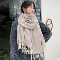 여성 해링본 머플러 숄 겸용 학생 패션 롱 넥워머