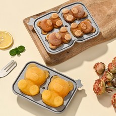 실리콘 곰돌이 입체 아이스 몰드 얼음 트레이 얼음틀 볼 메이커 2P 4P, 4P(소)핑크